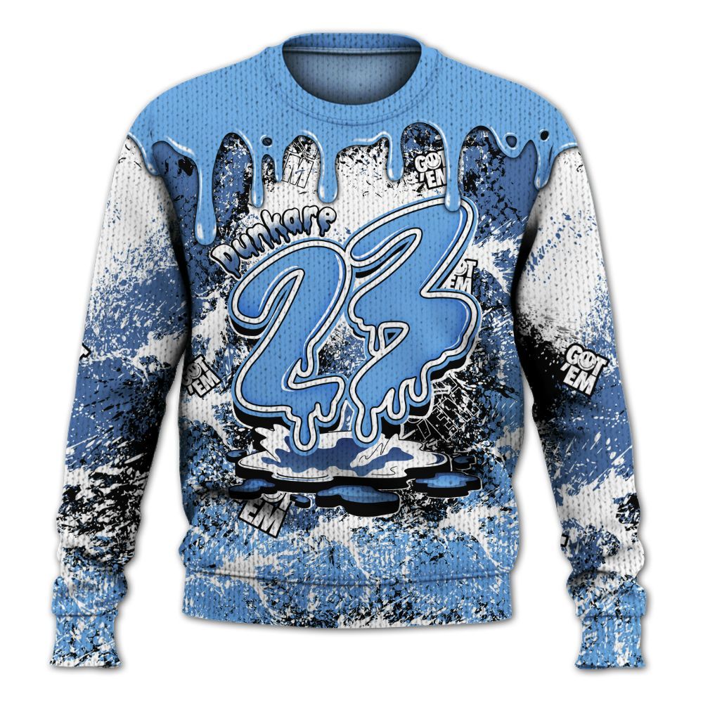 Knitted Sweater To Match University Blue 6s - Dripping 23 Drip