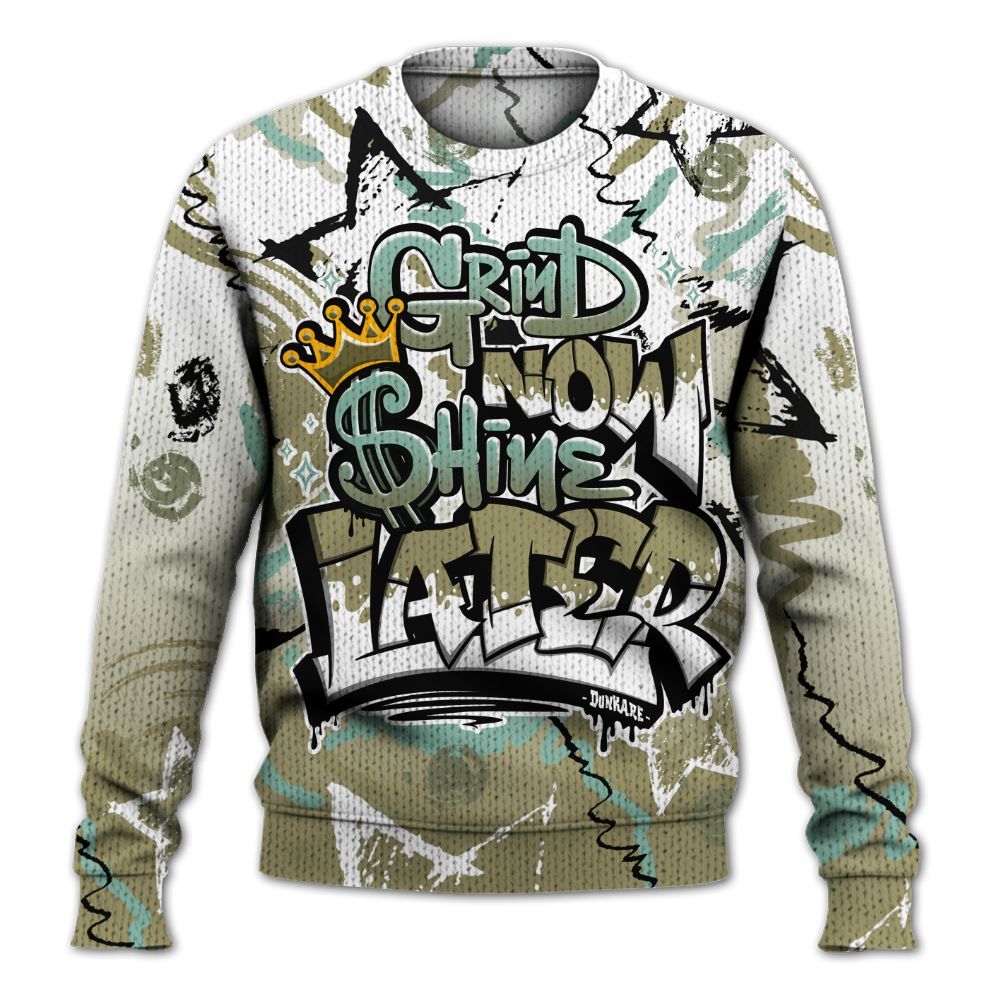 Knitted Sweater To Match Dunk Low Suede Olive Aura - Grind Shine Later Drip