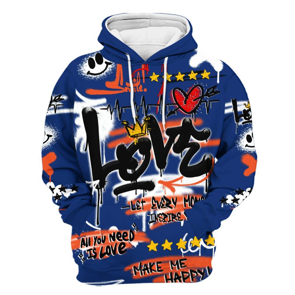 Hoodie To Match Suede GS League - Happy Love Beats Graffiti Streetwear All Over Print