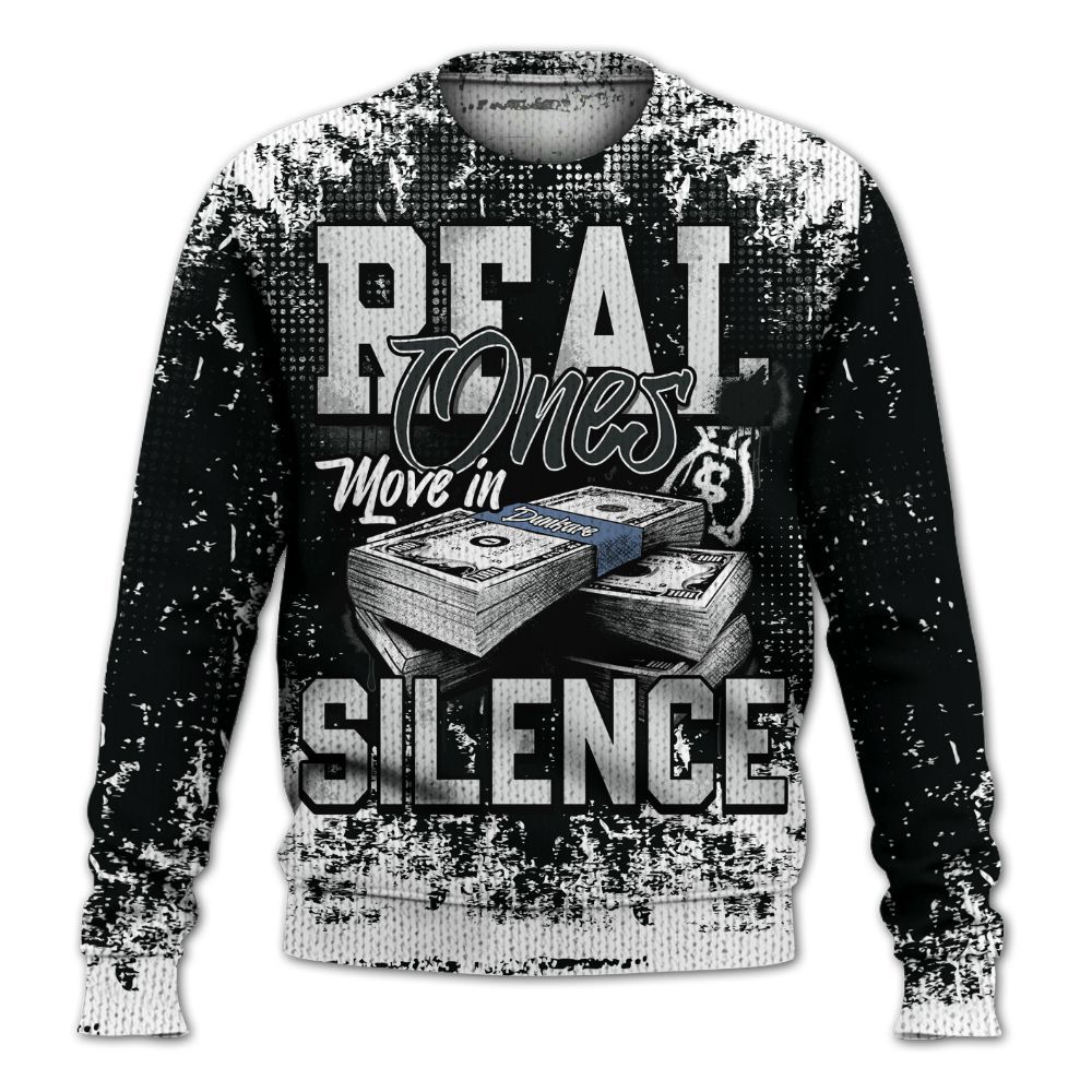 Knitted Sweater To Match Mid Space Jam 1s - Move In Silence Money Street Retro