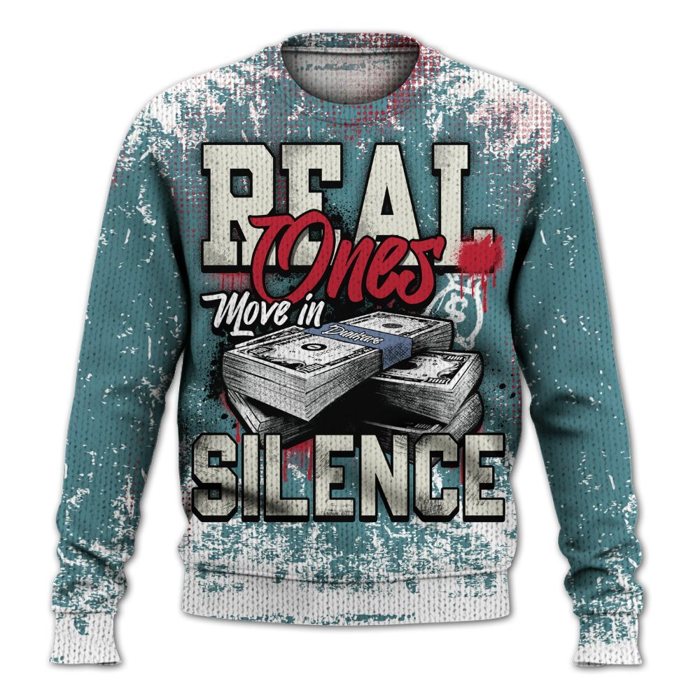 Knitted Sweater To Match Dunk Low Denim Turquoise Royal - Move In Silence Money Street Retro
