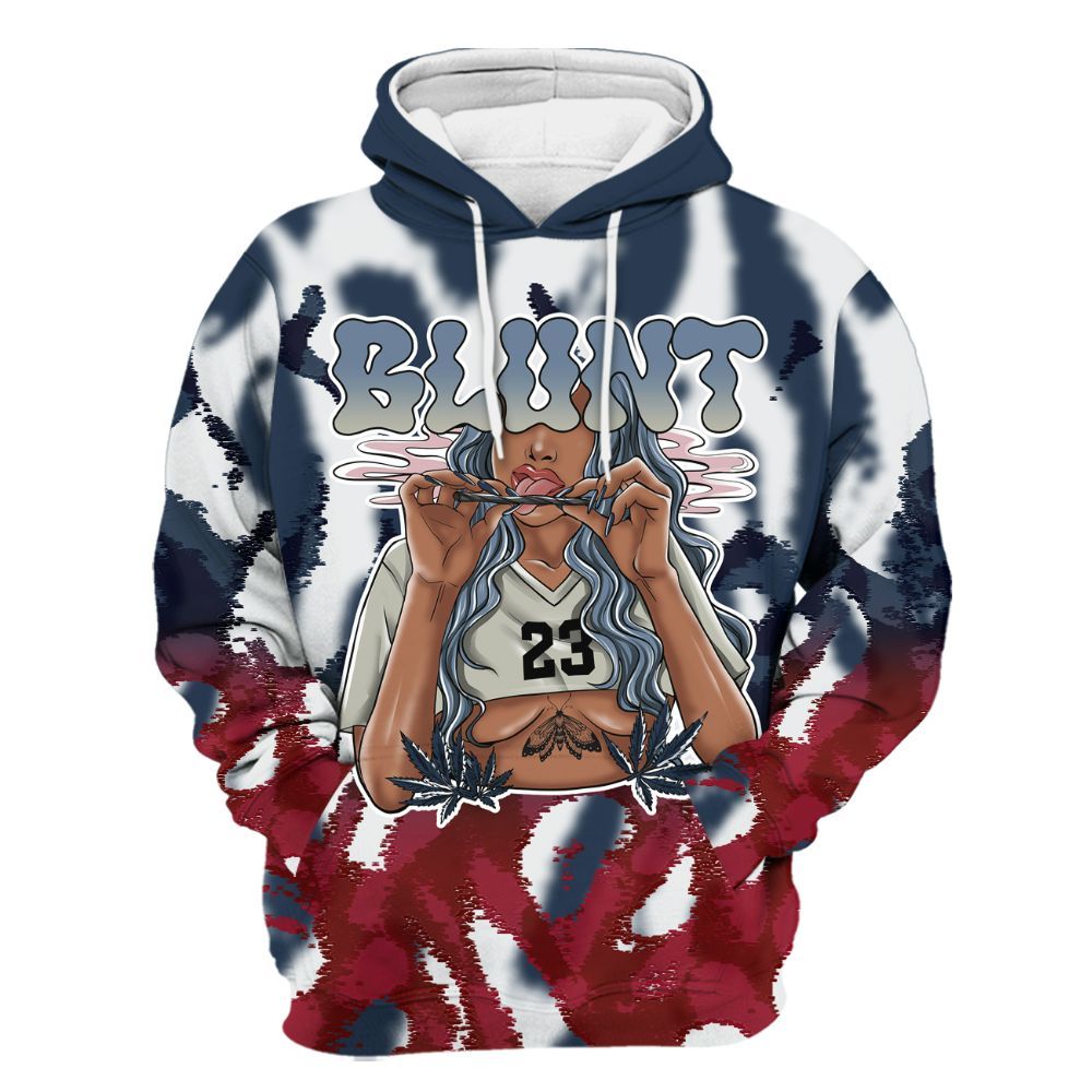 Hoodie To Match Navy Blue 2024 6s - Bluntz Burnz All Over Print