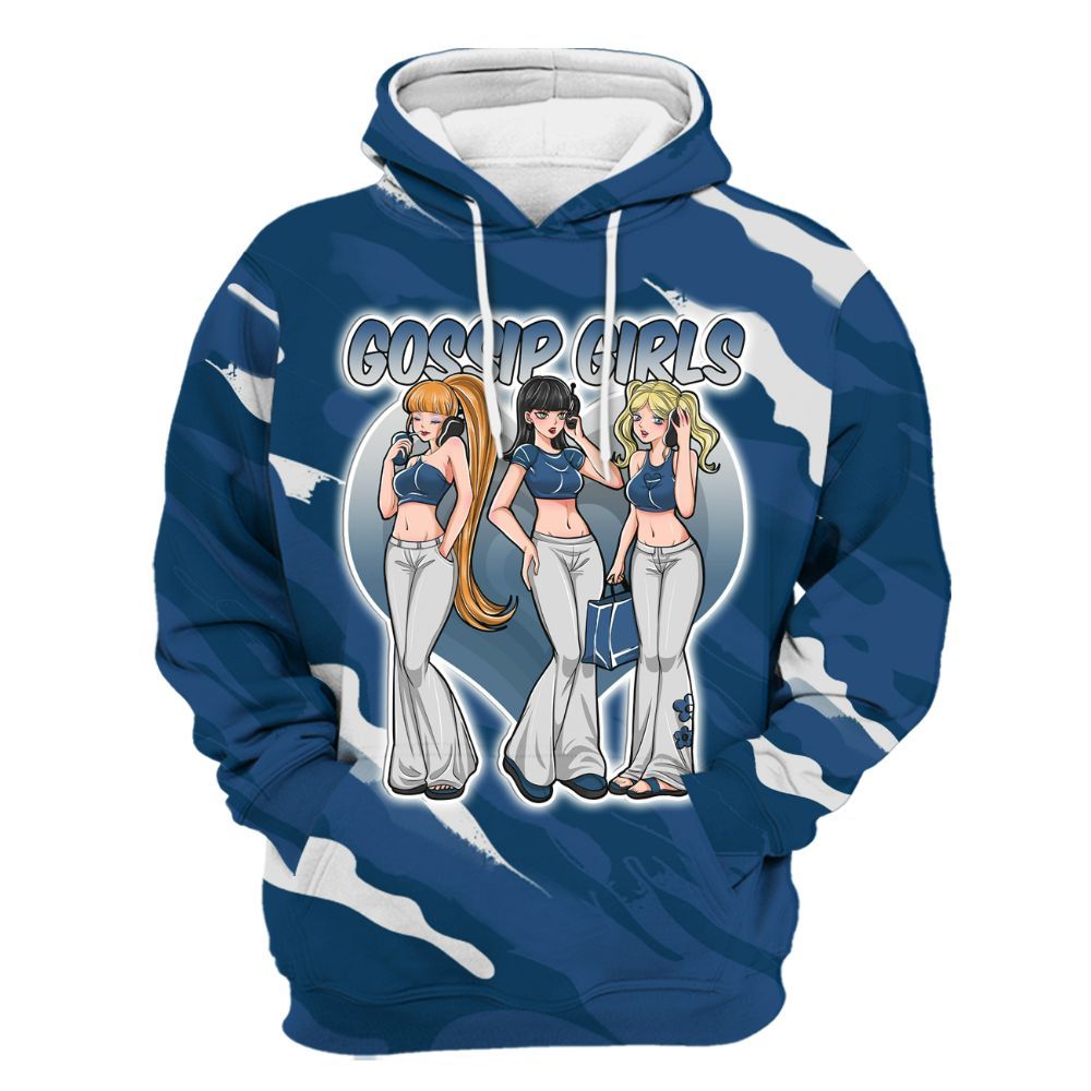 Hoodie To Match High OG Midnight Navy 1s - Gossip'Girls All Over Print