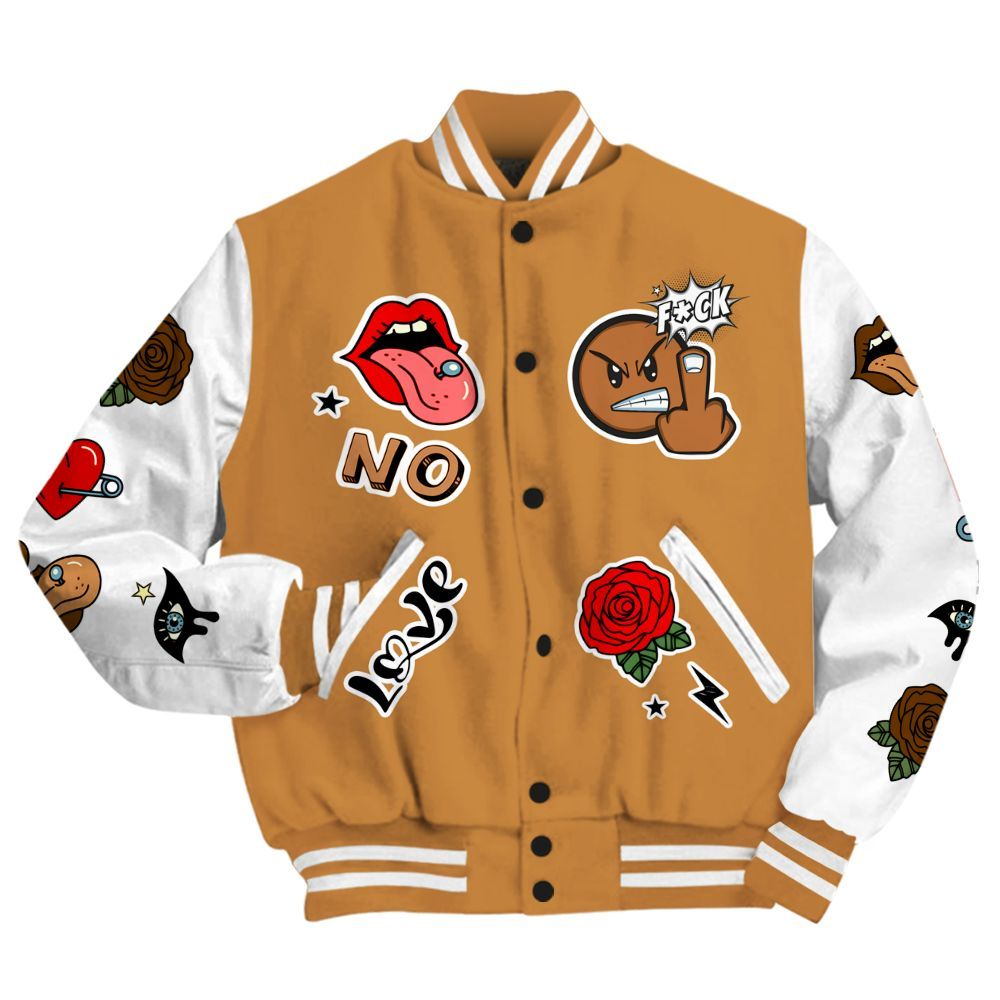 Varsity Jacket To Match Dunk Low Nature Wheat Suede - FK Around Find Out All Over Print