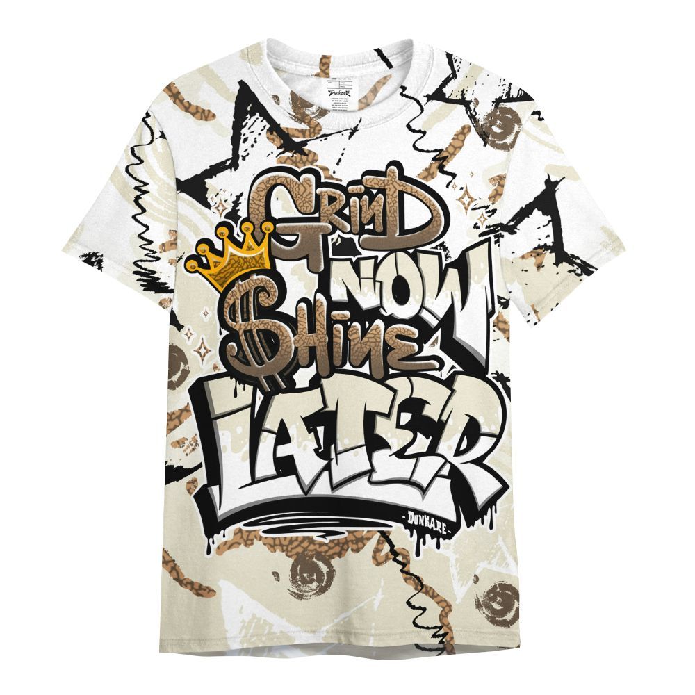 Shirt To Match Orewood Brown 3s - Grind Shine Later Drip All Over Print