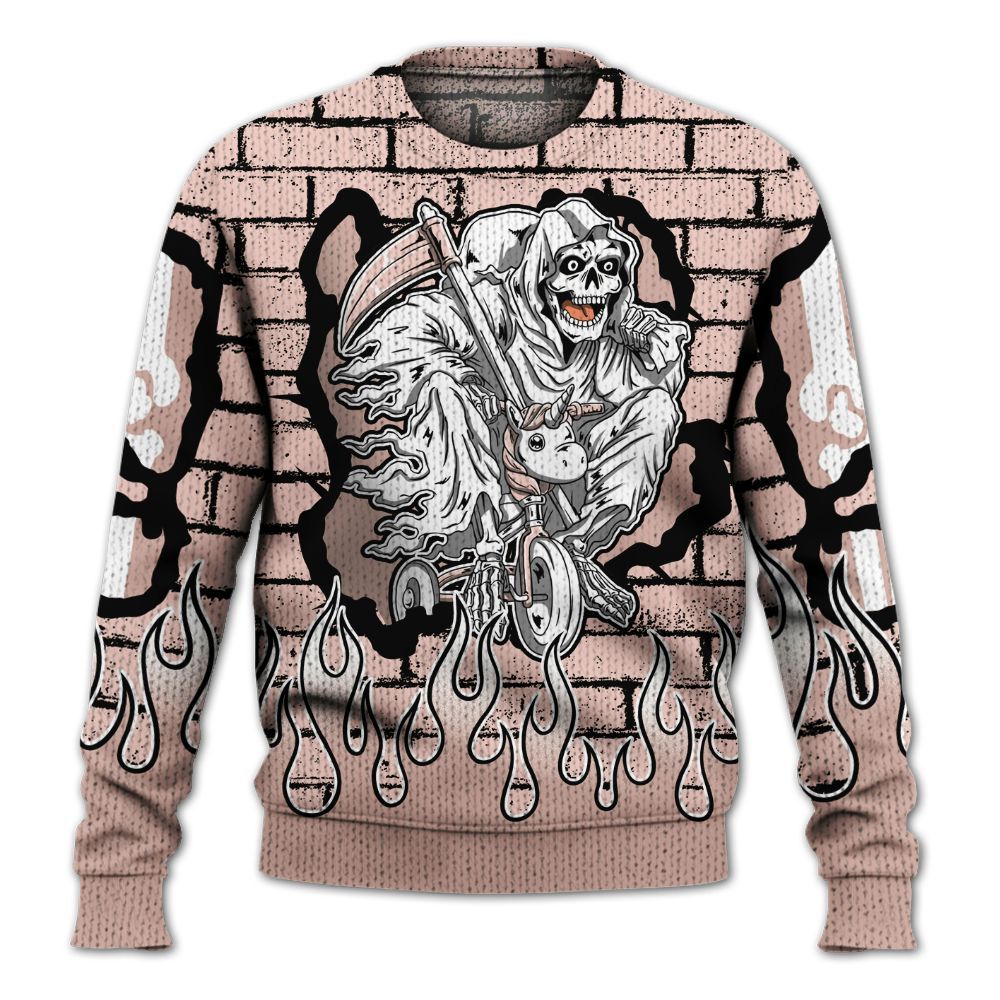 Knitted Sweater To Match Low Legend Pink 11s - Self Make Skeleton Crashed