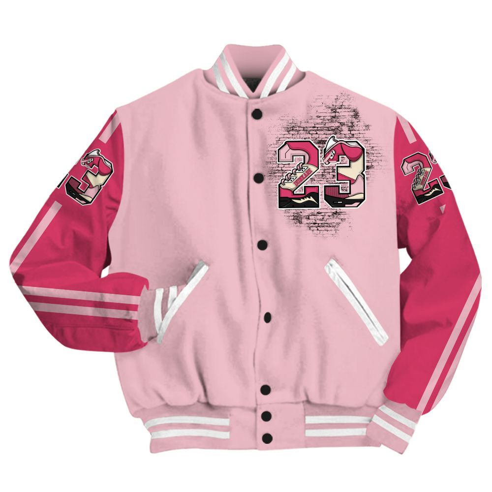 Varsity Jacket To Match Low OG Tropical Pink 1s - Custom Name Number 23 5s All Over Print