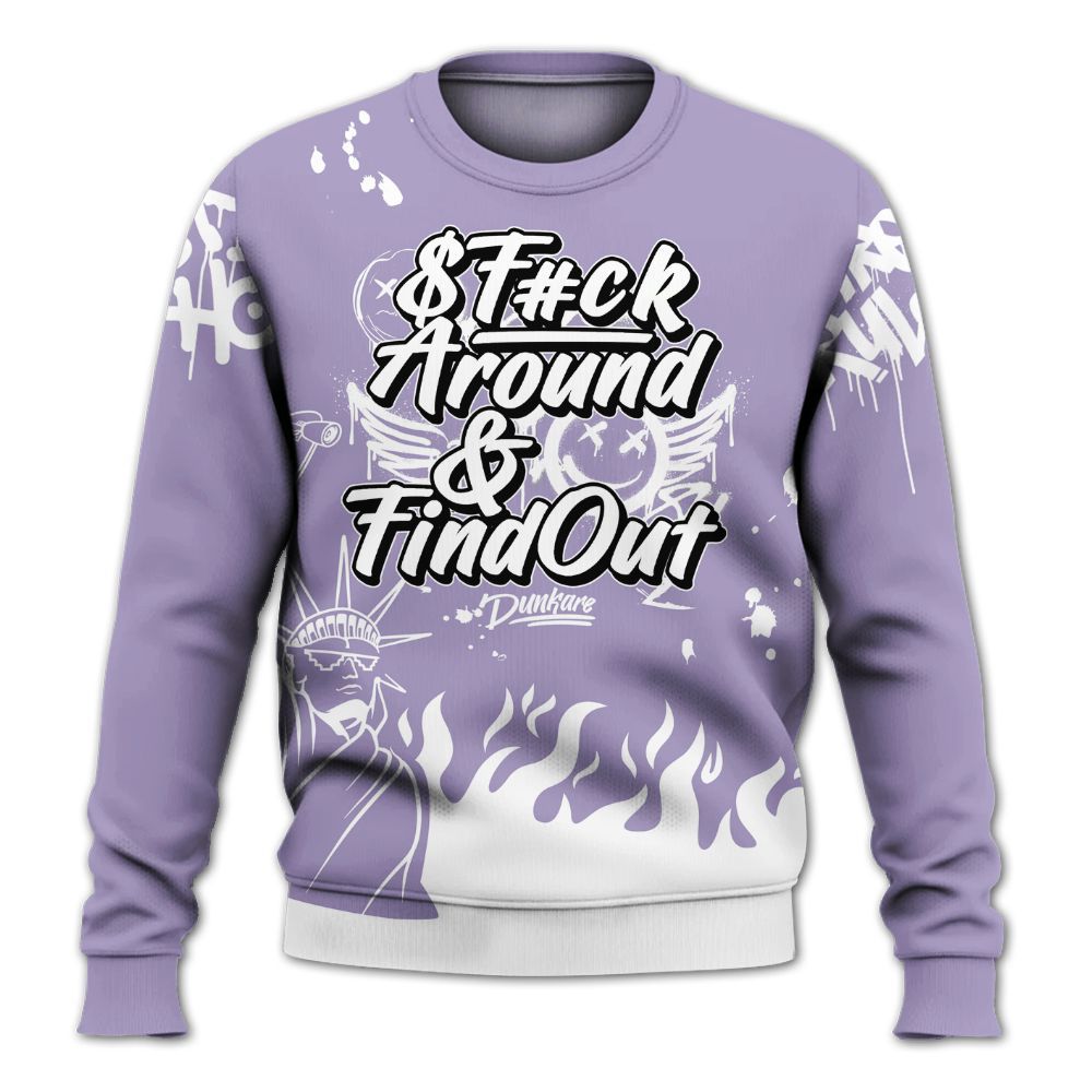 Sweatshirt To Match Low Pure Violet 11s - Graphic Fck Around Find Out All Over Print