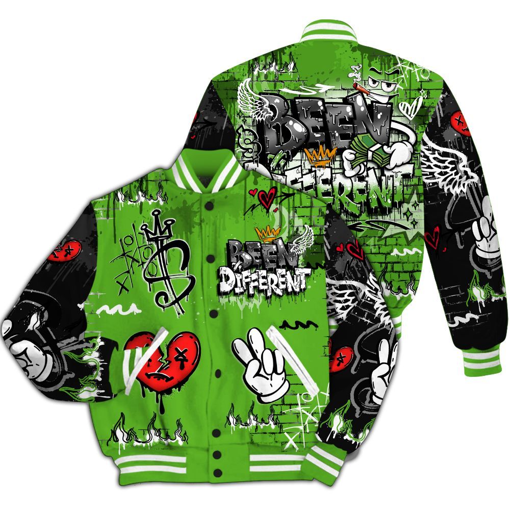 Varsity Jacket To Match Air Foamposite One Volt - Been Dif2erent Drip Graffiti All Over Print
