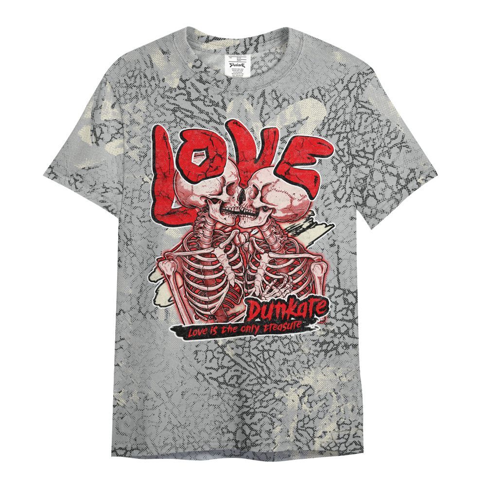 Shirt To Match Cement Grey 3s - Skull Love All Over Print