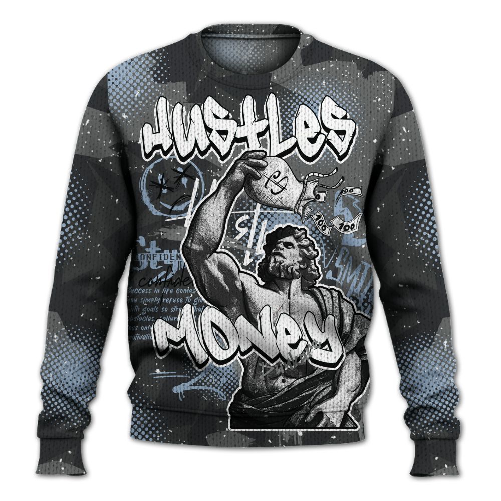 Knitted Sweater To Match Reverse Black White 6s - Huslte Money Retro