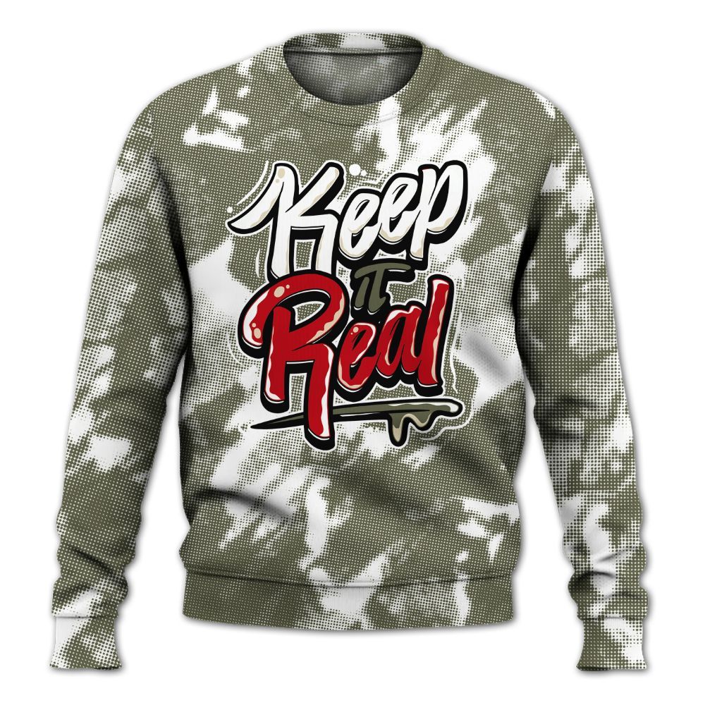 Sweatshirt To Match Low OG Medium Olive 1s - Keeping It Reals Shirt Unisex Oufit All Over Print