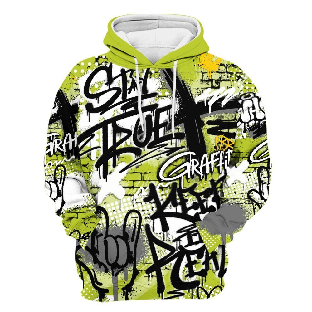 Hoodie To Match Bright Cactus 13s - True It Real Graffiti Streetwear All Over Print