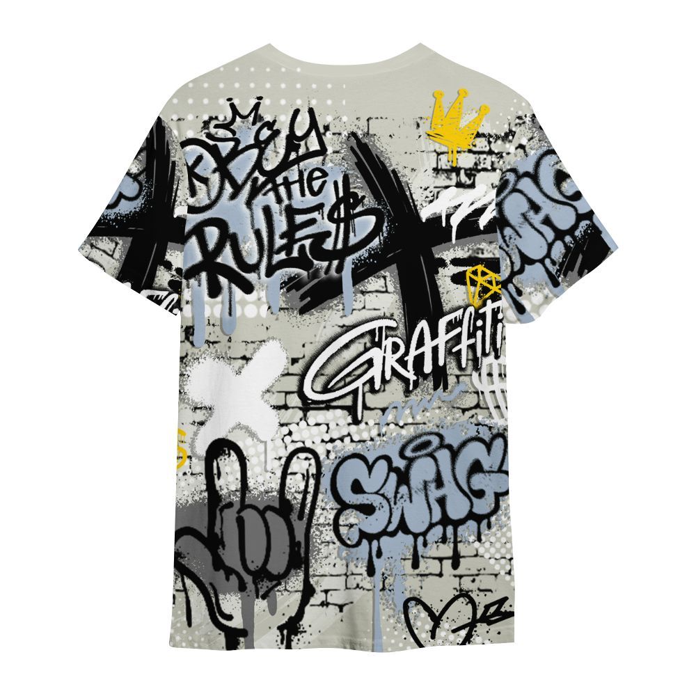 Shirt To Match Low OG Wolf Grey 1s - True It Real Graffiti Streetwear All Over Print