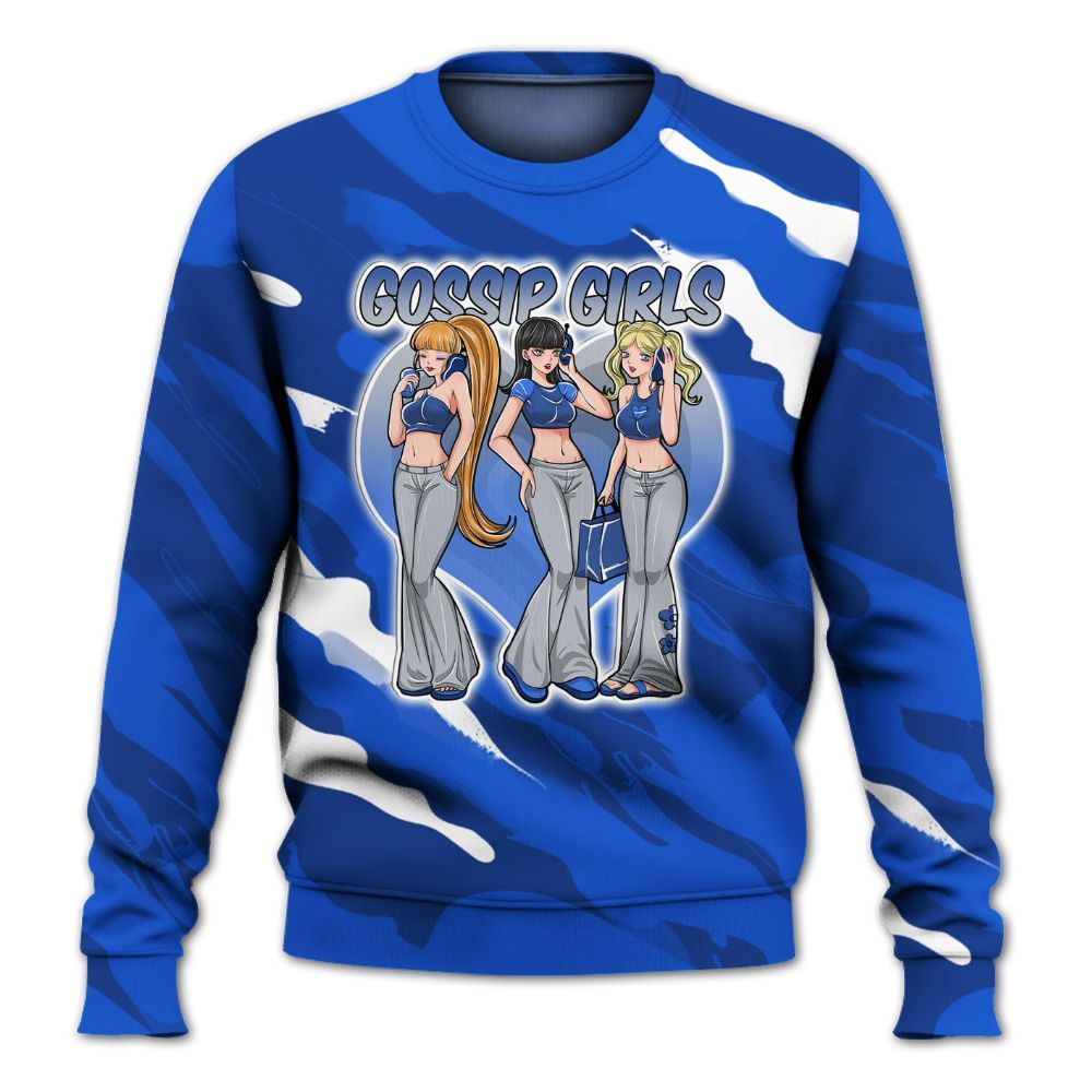 Sweatshirt To Match Air Foamposite One Royal - Gossip'Girls All Over Print