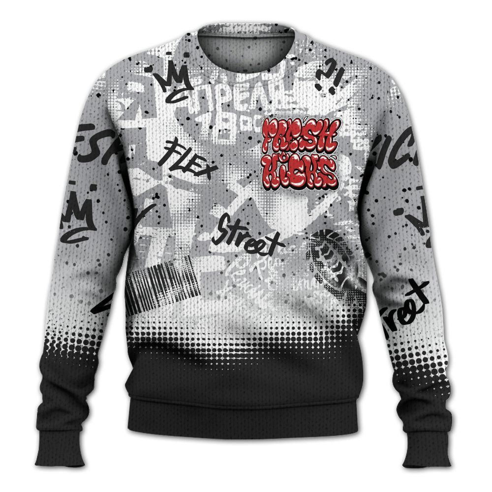 Sweater To Match White Cement 4s - Fresh Kicks Bear Grunge Graphic