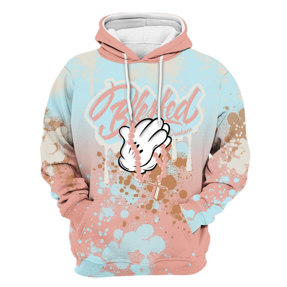 Hoodie To Match Dunk Low Glacier Arctic - God Blessed Ink Drip All Over Print