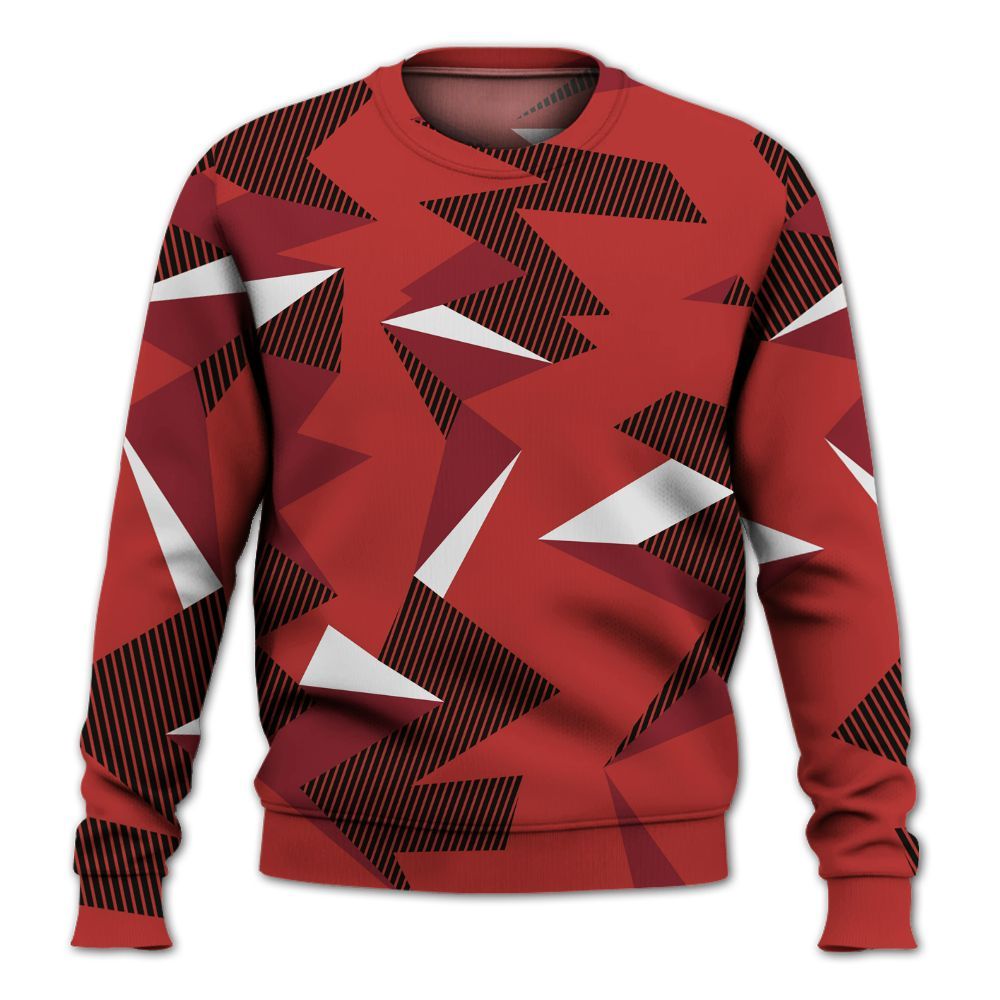 Sweatshirt To Match Bred Reimagined 4s - Geometric Camouflage Pattern All Over Print