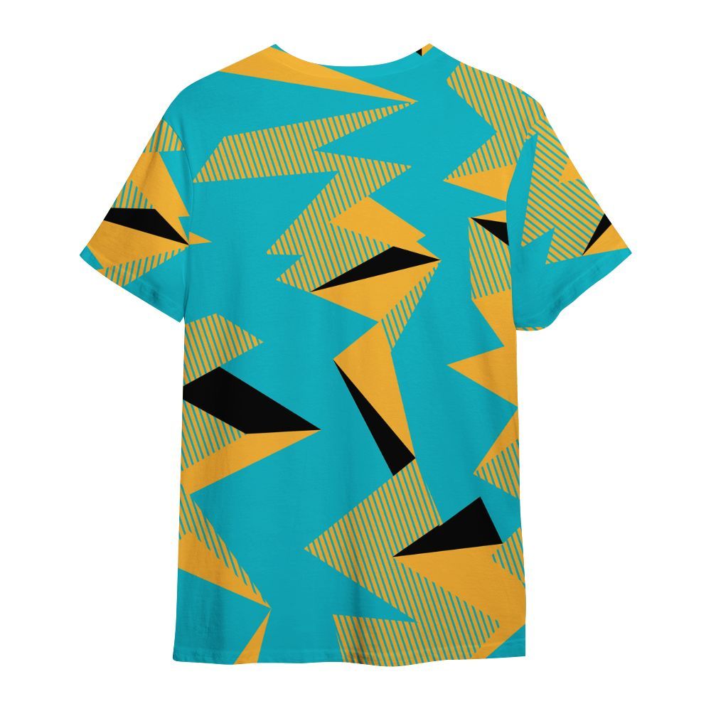 Shirt To Match Retro Aqua 5s - Geometric Camouflage Pattern All Over Print