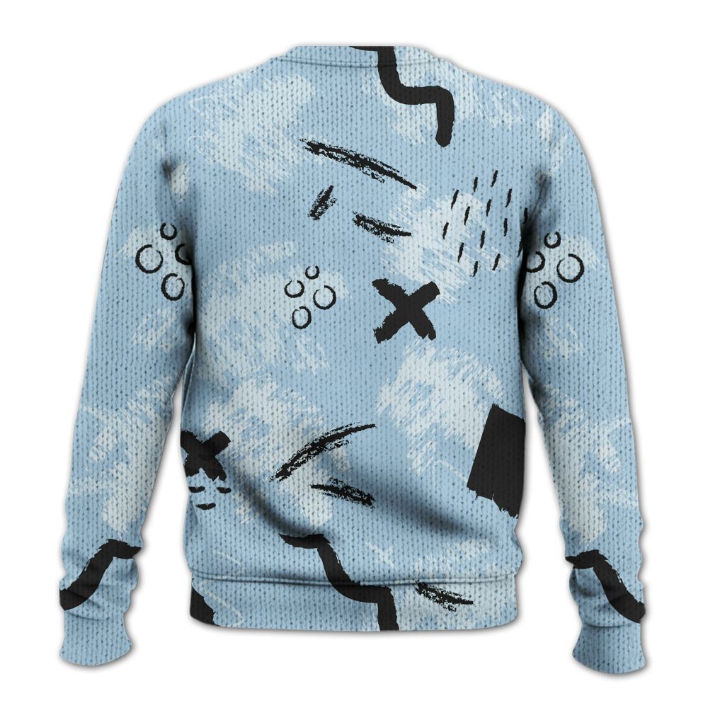 Sweater To Match Foamposite One Psychic Blue - Hustle Grind Pray Retro Graphic