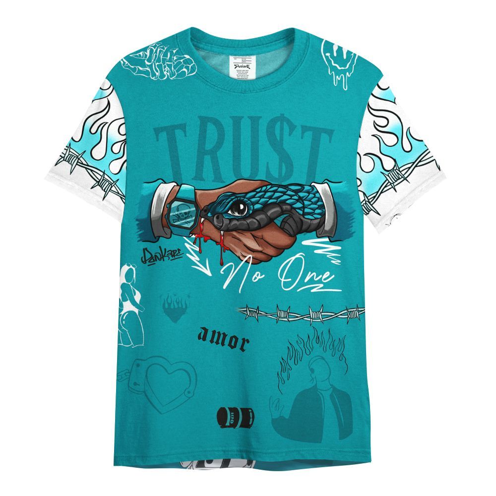 Shirt To Match Air Griffey Max Aquamarine 1s - Snake Trust No One All Over Print