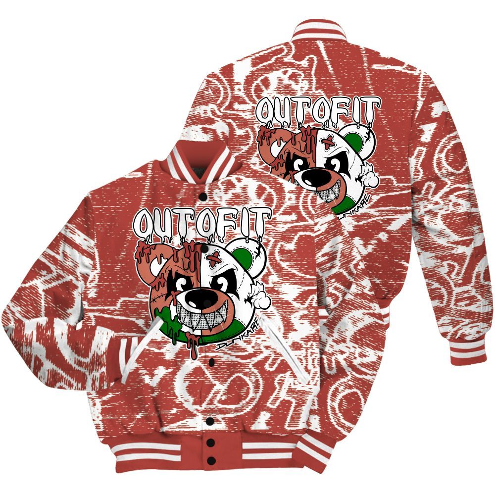 Varsity Jacket To Match Dune Red 13s Shirt - Out Of It Bear Avant-Garde All Over Print
