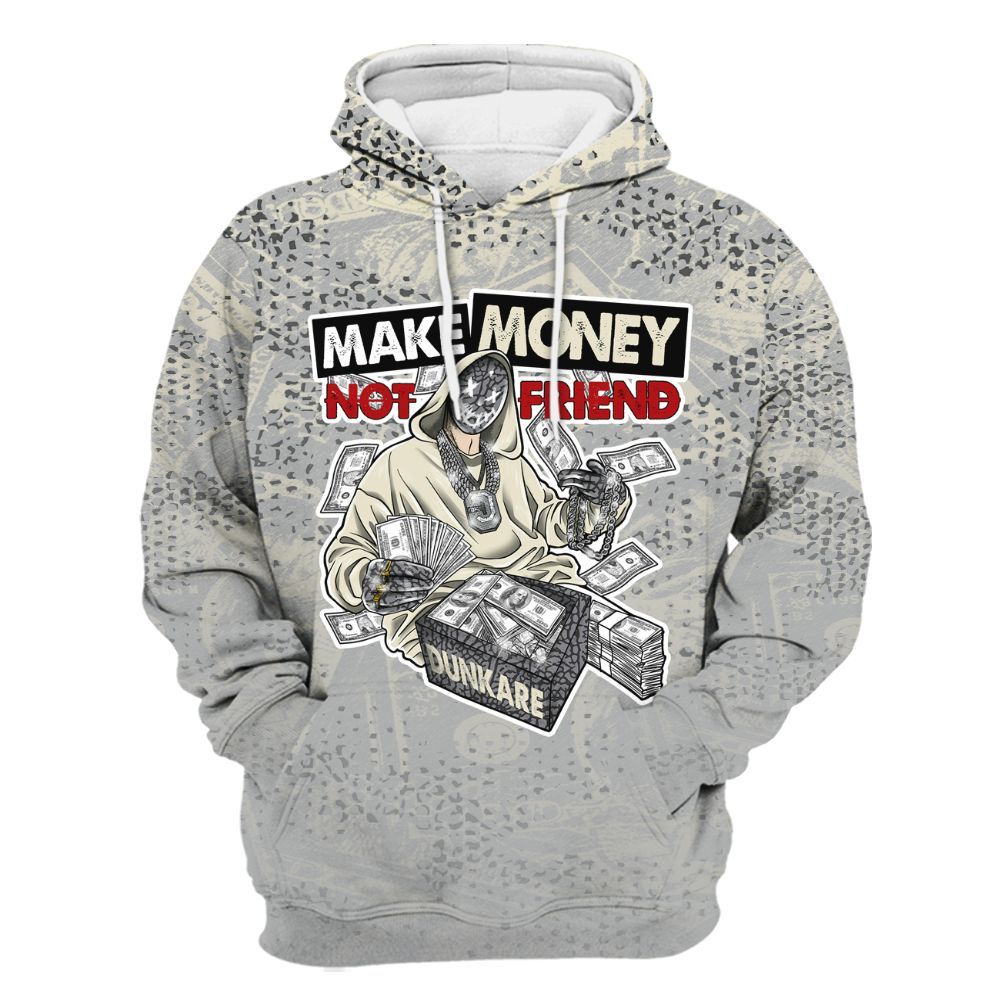 Hoodie To Match Cement Grey 3s - Make Moneys Unique All Over Print