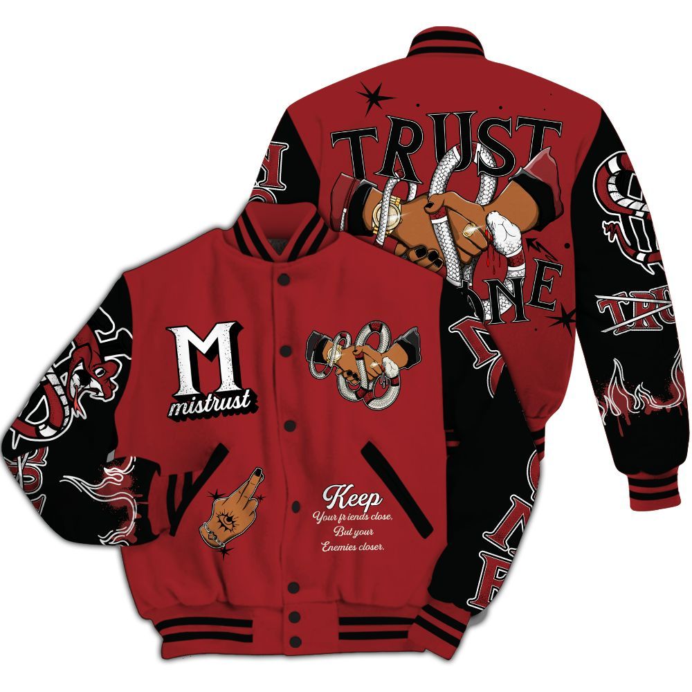 Varsity Jacket To Match Alternate Flu Game 12s - Trust No One Snake-Bite Street Style All Over Print