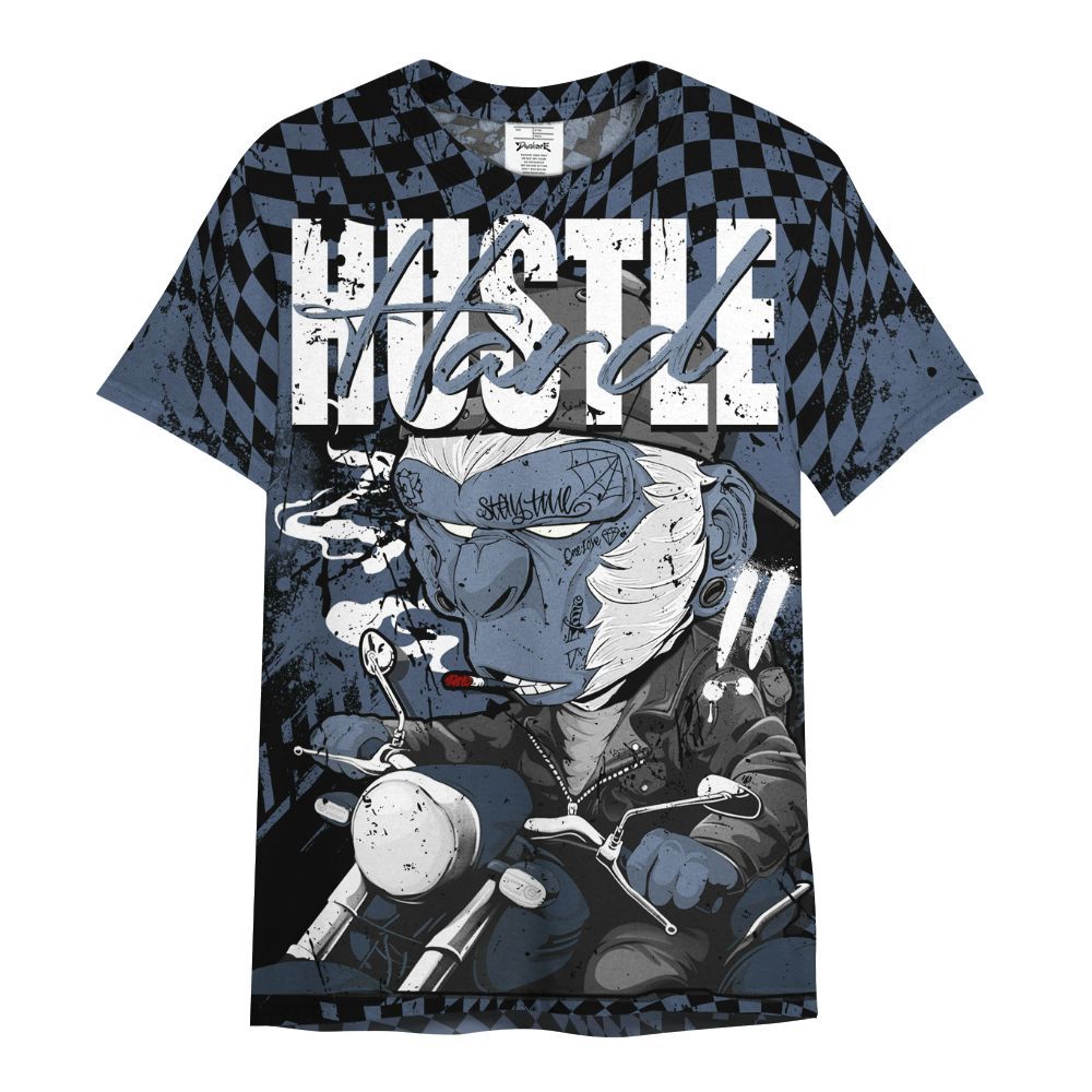 Shirt To Match Low Diffused Blue 11s - Hustle Hard Monkey All Over Print