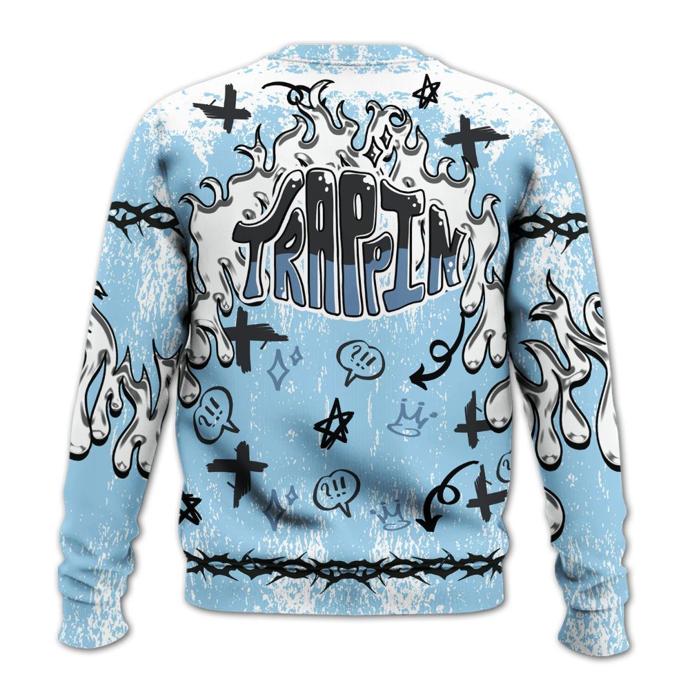 Sweatshirt To Match Legend Blue 11s - Trappin' Unique Graphics All Over Print