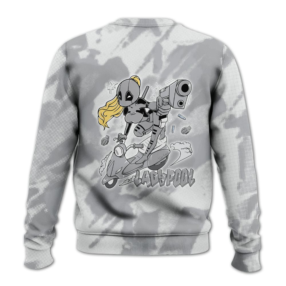 Sweatshirt To Match Low OG Wolf Grey 1s - Lady Pool Cartoon Abstract Halftone All Over Print