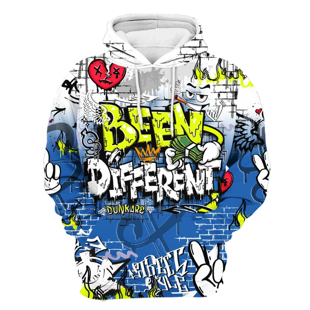 Hoodie To Match Griffey Max 1 Varsity Royal - Been Dif2erent Drip Graffiti All Over Print