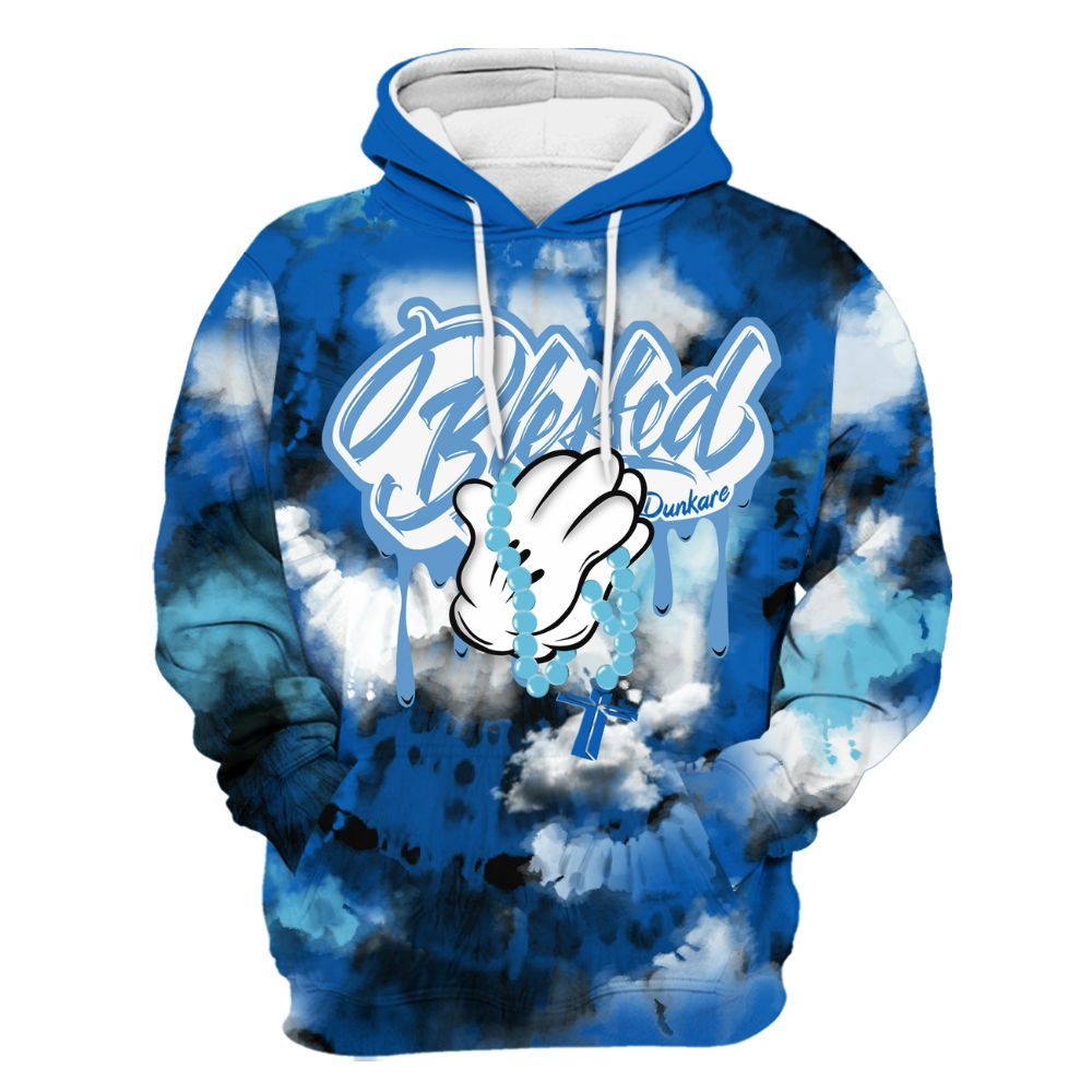Hoodie To Match Dunk Low Argon - God Blessed Tie Dye All Over Print