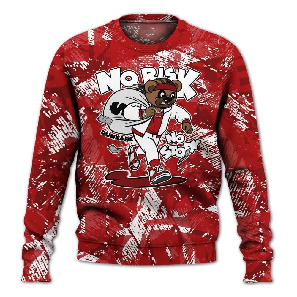 Sweatshirt To Match Red Taxi 12s - Certain Bear Abstract Graffiti All Over Print