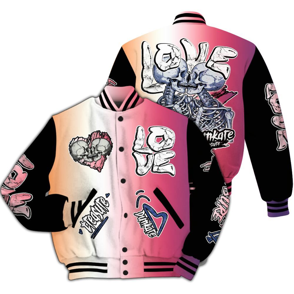 Varsity Jacket To Match Air Griffey Max Los Angeles 1s - Skull Bear All Over Print