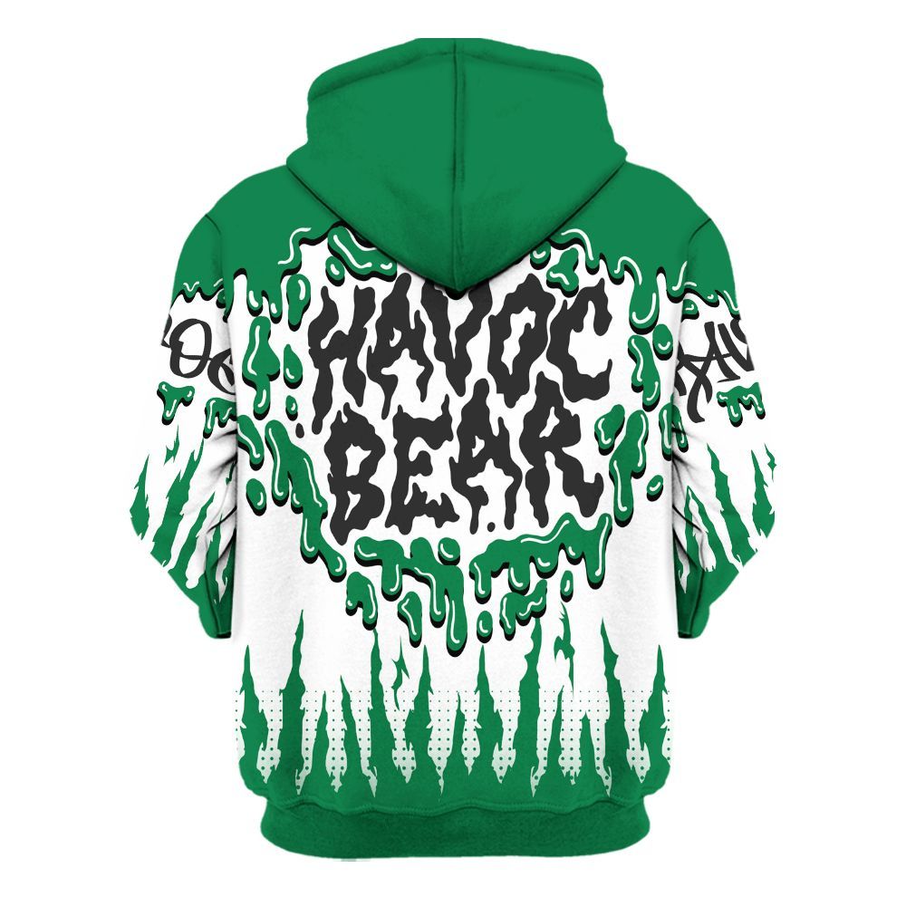 Hoodie To Match Pine Green 13s - Havok Bear Dripping All Over Print