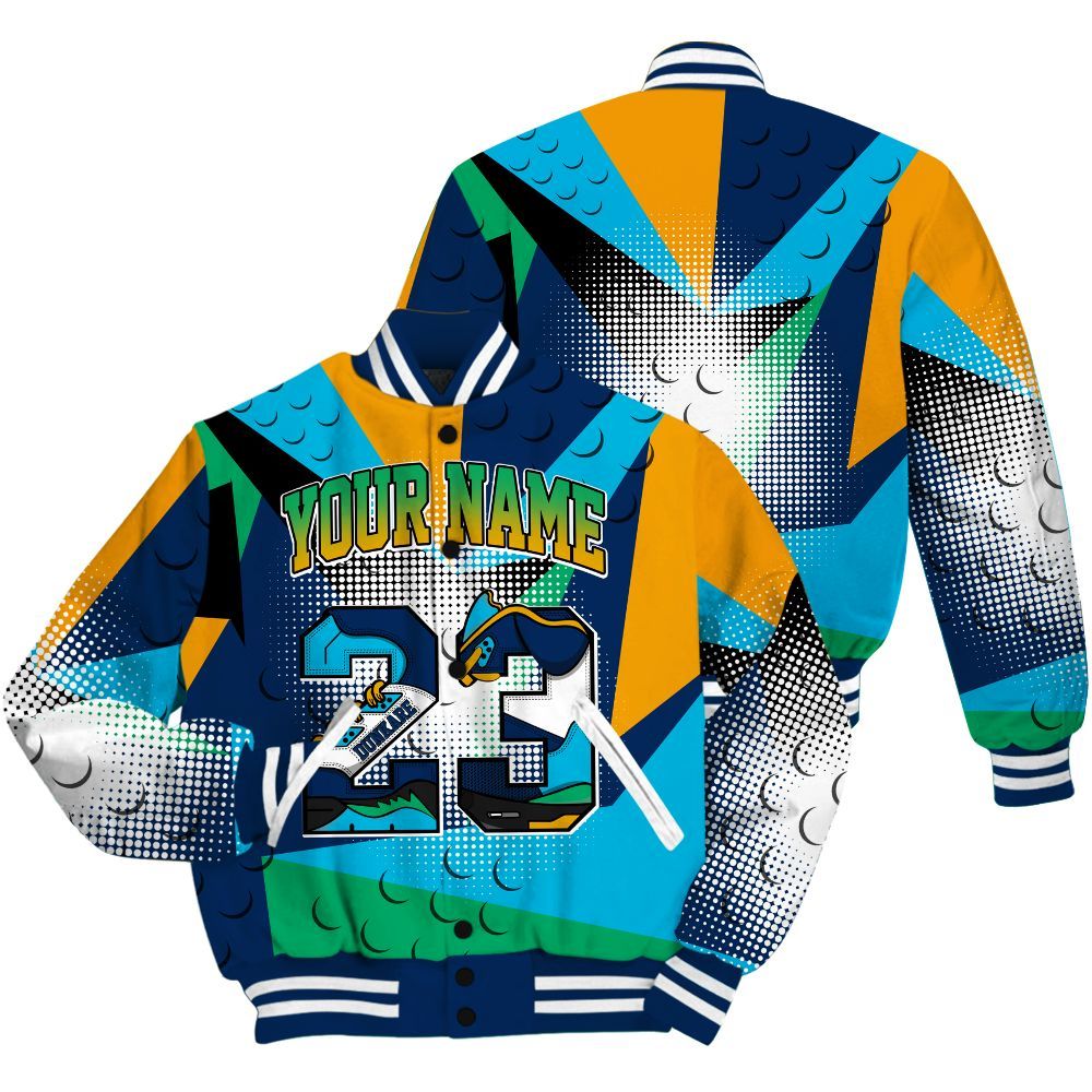 Varsity Jacket To Match Dunk Low GS Electric Algae Shirt, Poly Custom Name Number 23 5s All Over Print