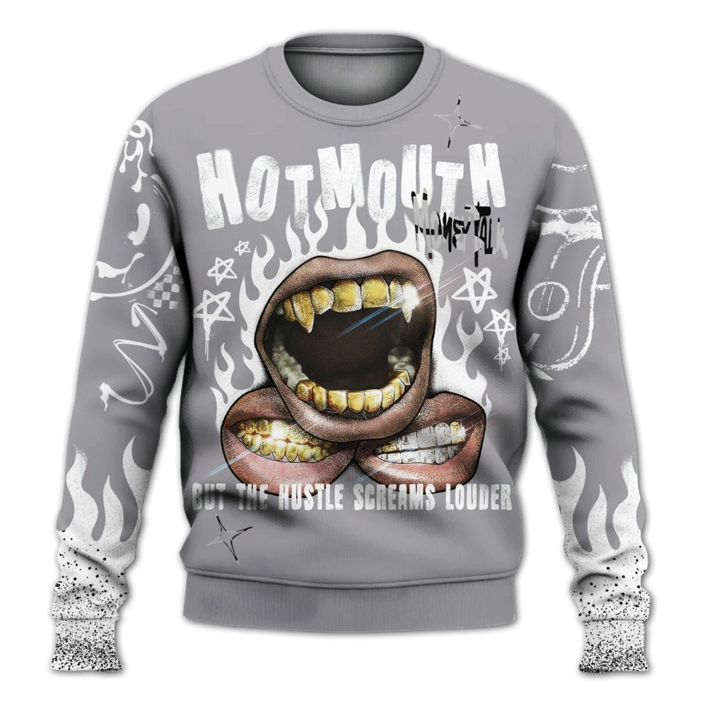 Sweatshirt To Match Cement Grey 3s - Mouth Burning Street Style All Over Print