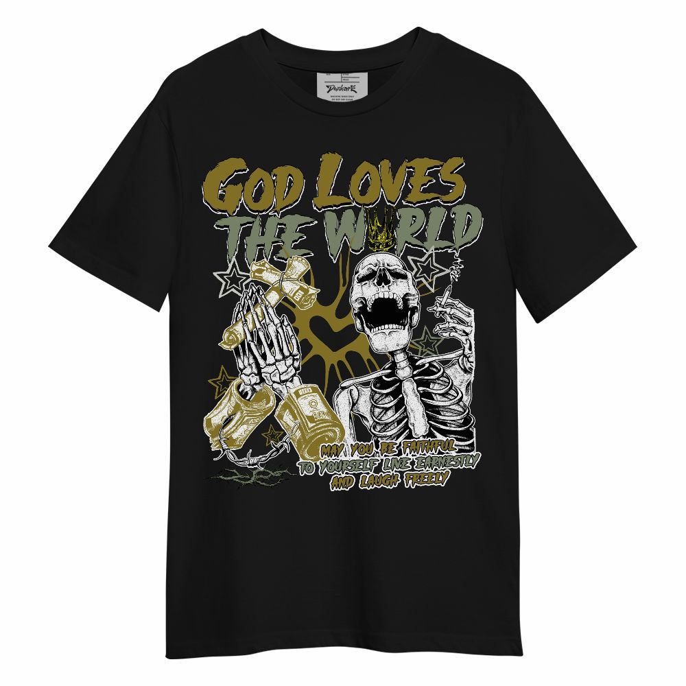 Shirt To Match Air Flightposite Metallic Gold - God Loves The World Unisex Shirt