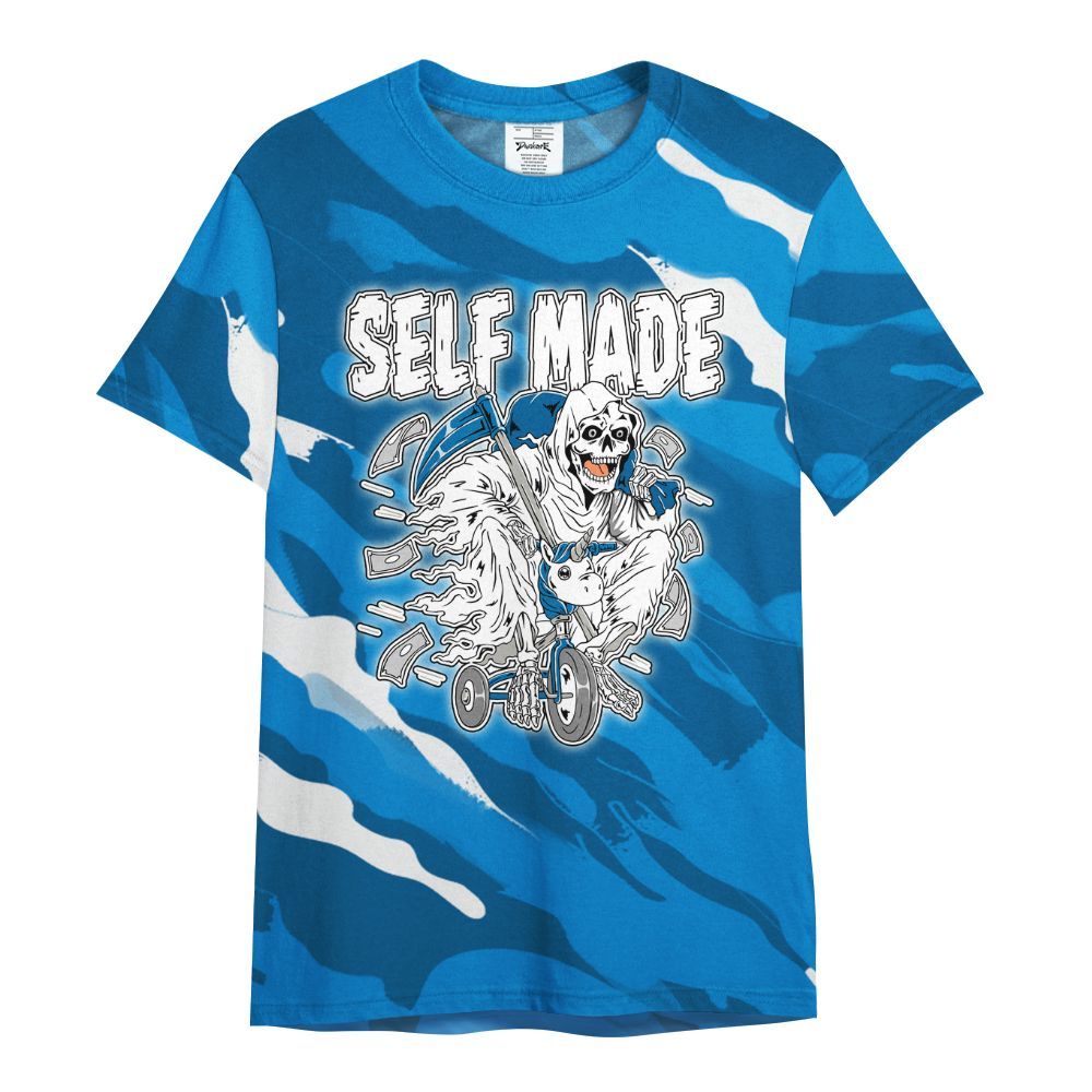 Shirt To Match Military Blue 4s - Self Make Skeleton Colored All Over Print
