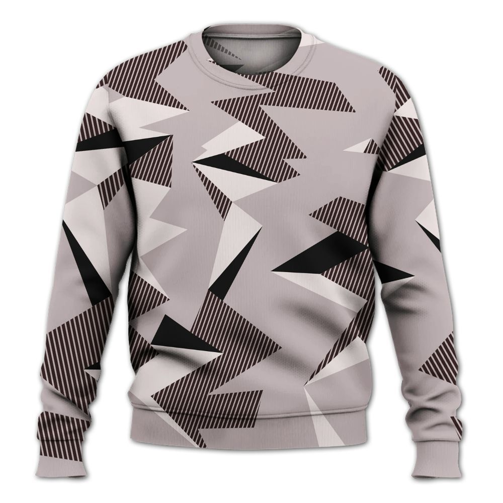 Sweatshirt To Match AMM Air Smokey Mauve 6s - Geometric Camouflage Pattern All Over Print
