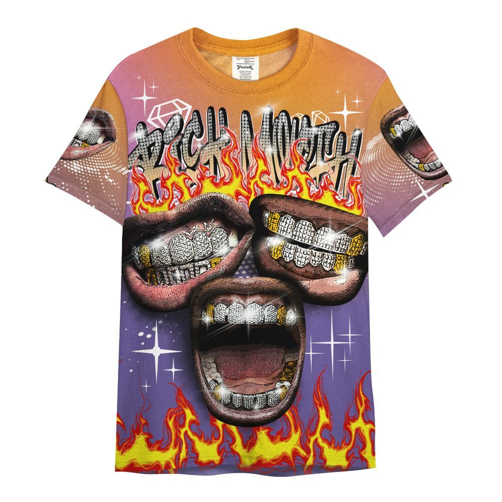 Shirt To Match Book Sunset 1s - Rich Mouth Fire Rap Retro 90s All Over Print