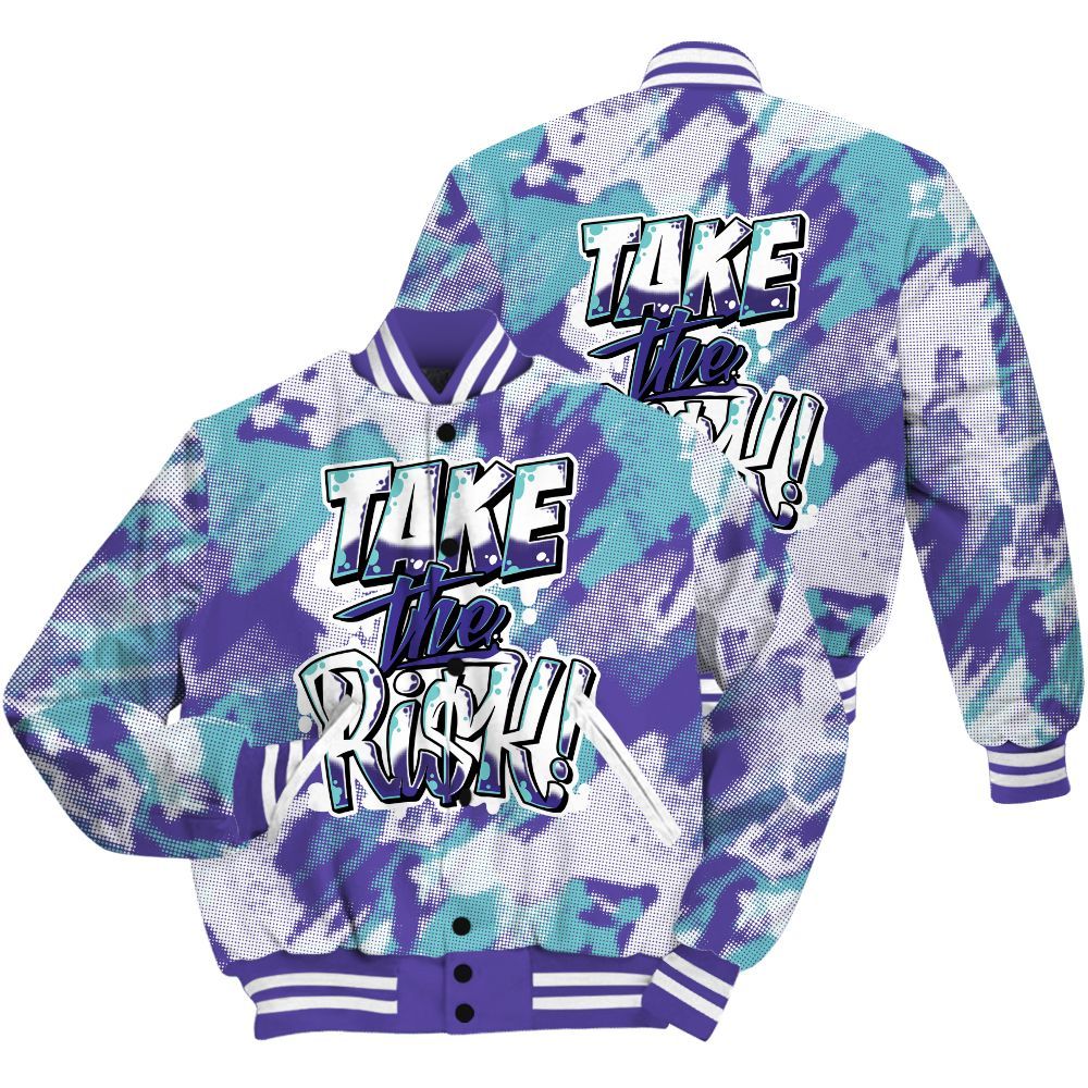 Varsity Jacket To Match Low Hornets 1s Shirt - Take Risks Abstract All Over Print