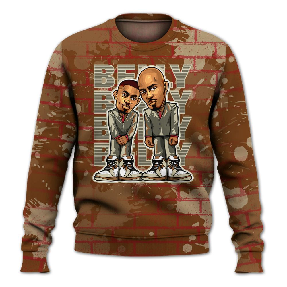 Sweatshirt To Match Archaeo Brown 5s - Belly Sneakers Graphic Halloween All Over Print