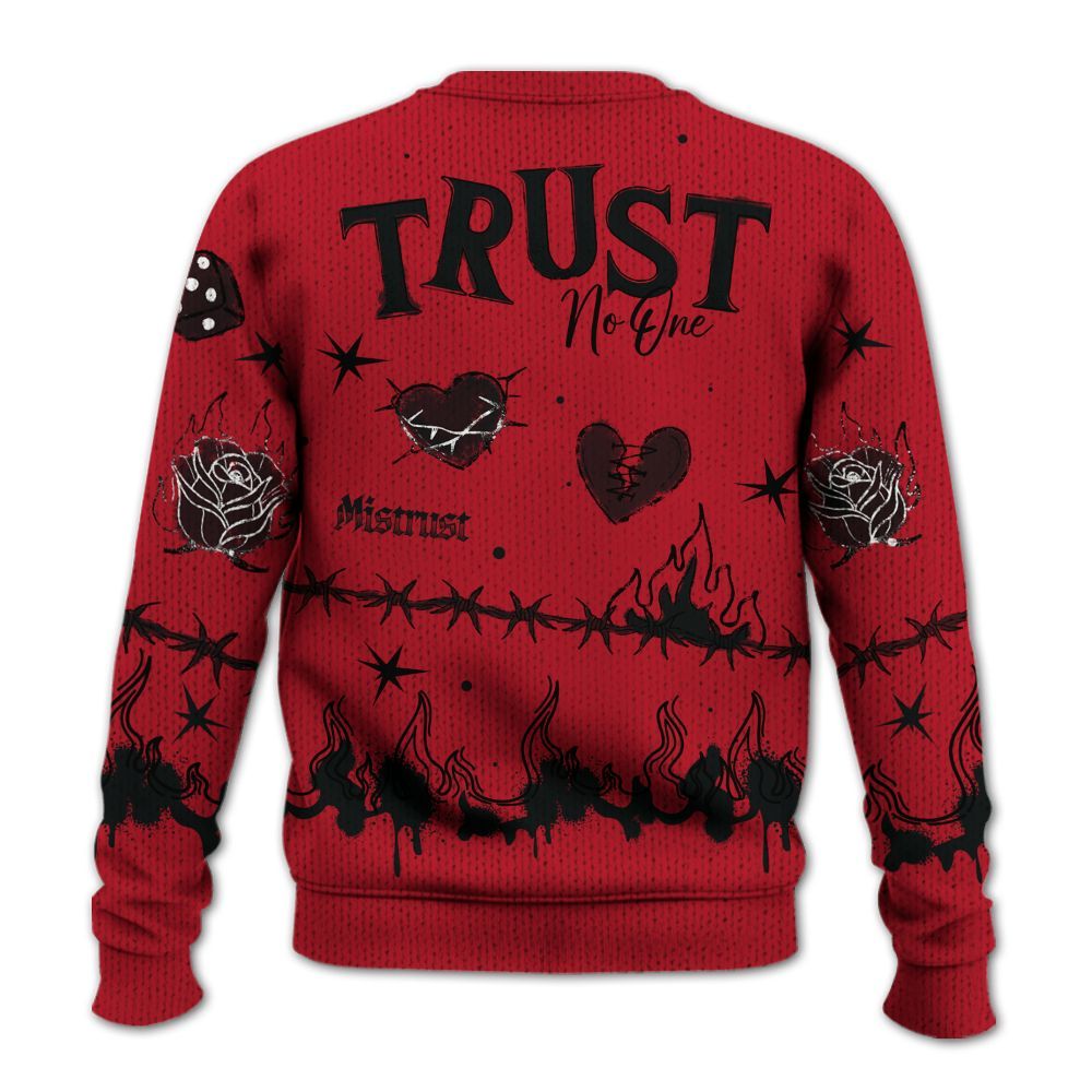 Knitted Sweater To Match Retro Raging Bull 5s - Trust No One Snake-Bite Doodle Crayon