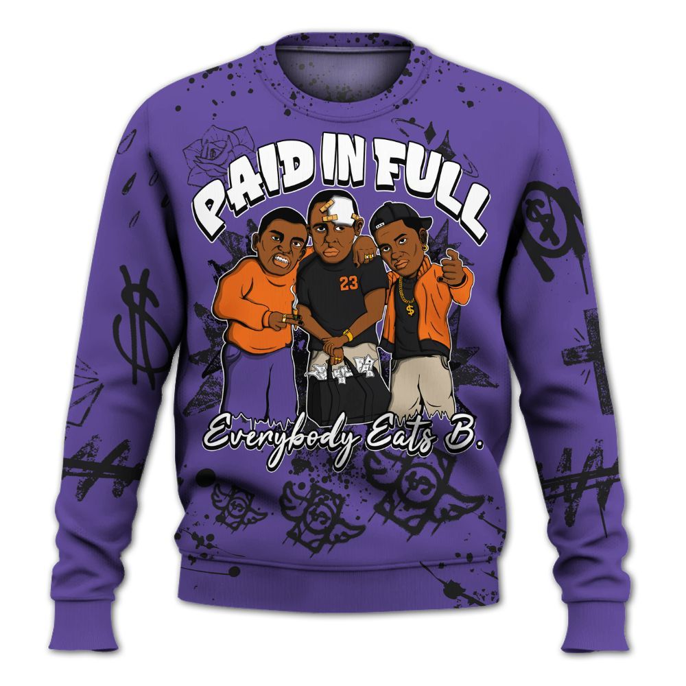 Sweatshirt To Match Air Max Waffle SP Voltage Purple - Everybody Paid In Full Crayon All Over Print
