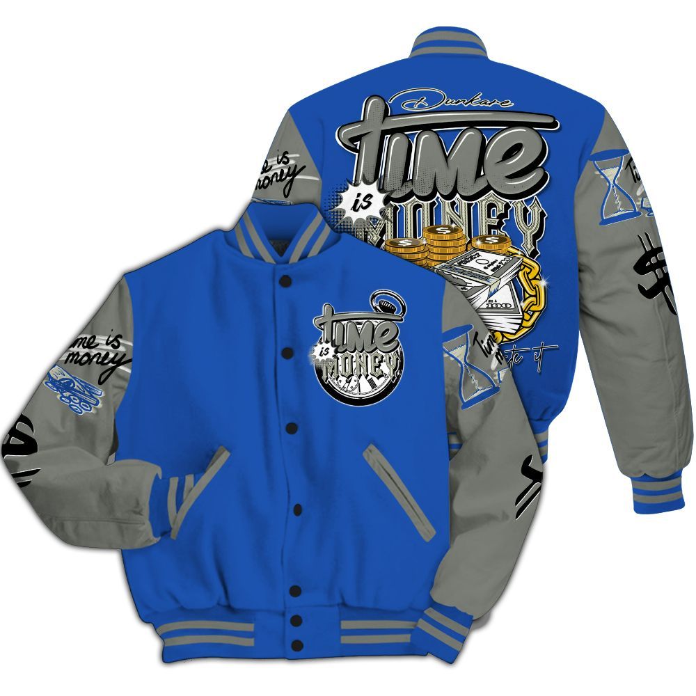 Varsity Jacket To Match Lucky Shorts 3s - Time Is Money All Over Print