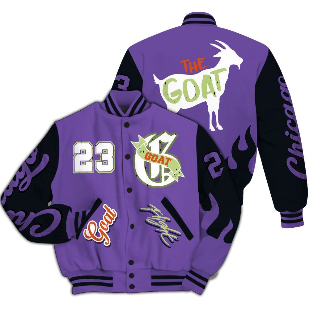 Varsity Jacket To Match Canyon Purple 4s - The G.O.A.T Flight Streetwear All Over Print