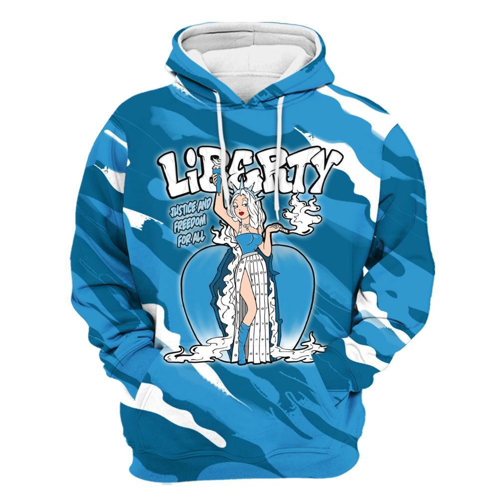 Hoodie To Match Powder Blue 9s - Midwest Cartoon Colored All Over Print