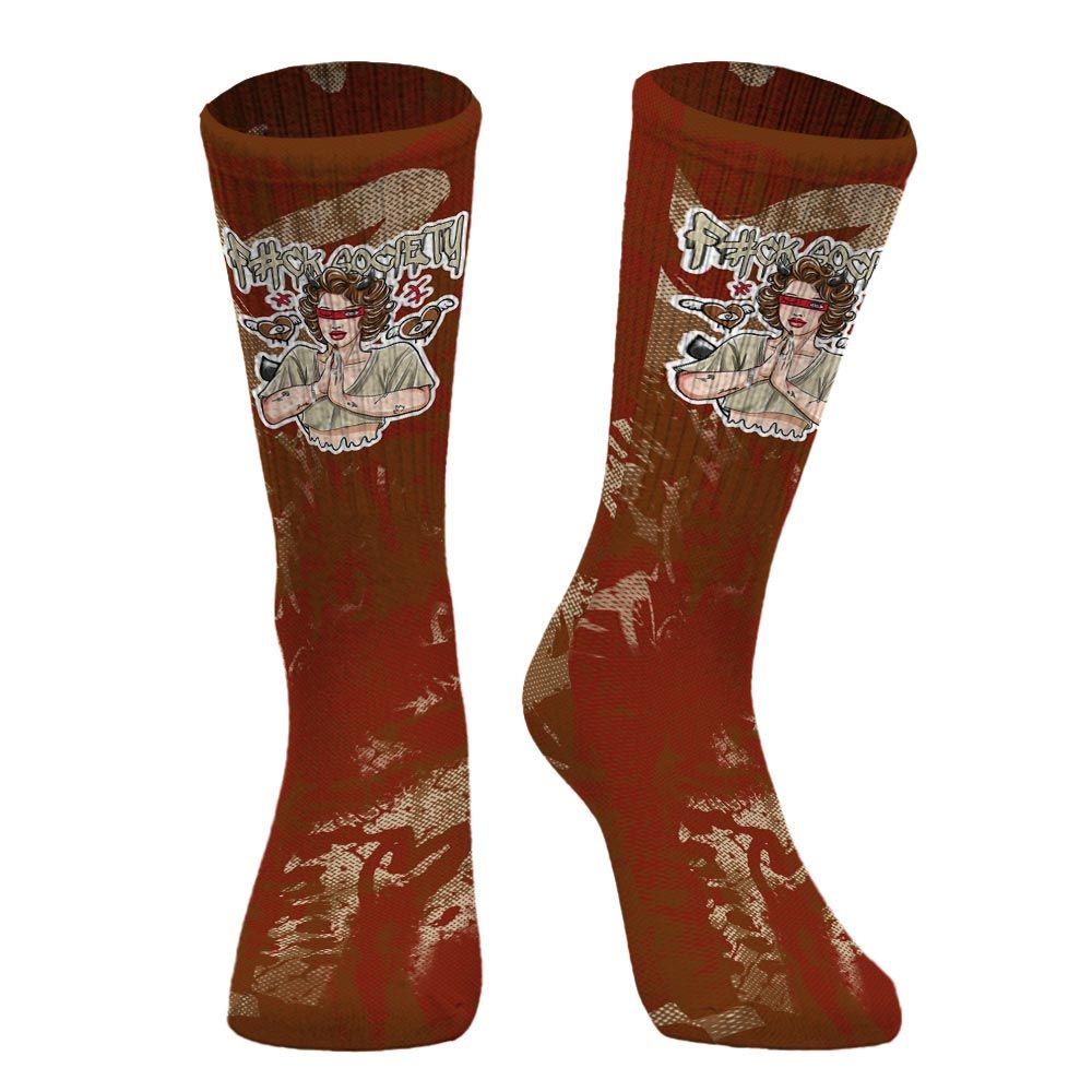 Sock To Match Archaeo Brown 5s - F#ck Xociety
